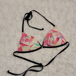 PINK by Victoria's Secret Pink/White Floral Bikini Top, Women's Small!